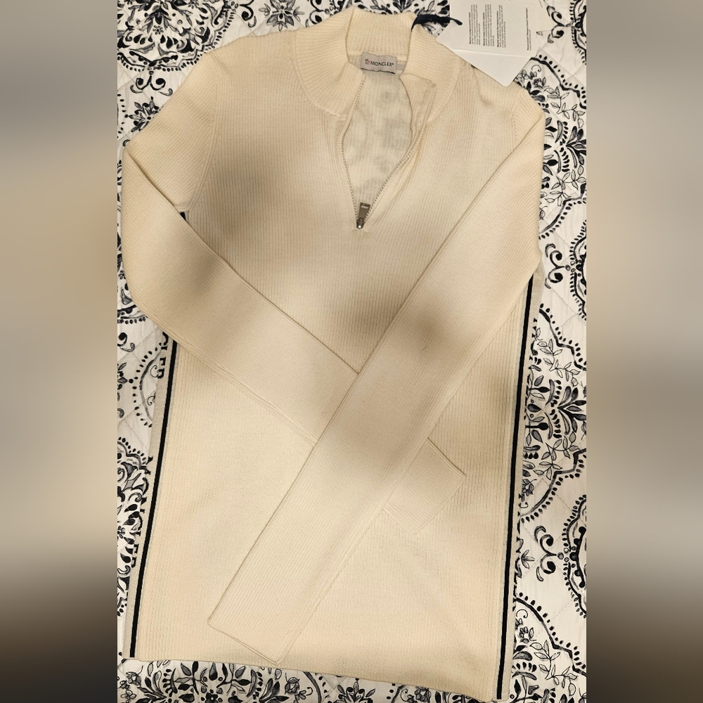 MONCLER  ciclista tricot cashmere turtleneck with zipper